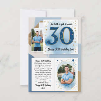 carte d'anniversaire des 30 ans de son fils