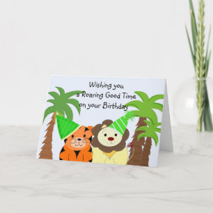 Carte d'anniversaire des animaux de la jungle