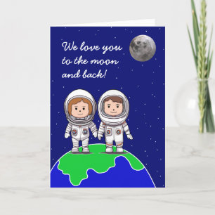 Carte d'anniversaire des astronautes pour enfants 