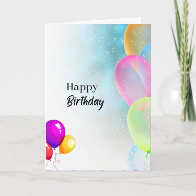 Carte d'anniversaire des ballons (Devant)
