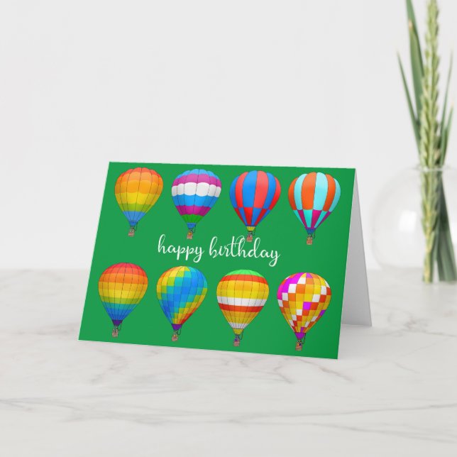 Carte d'anniversaire des ballons à air chaud (Devant)
