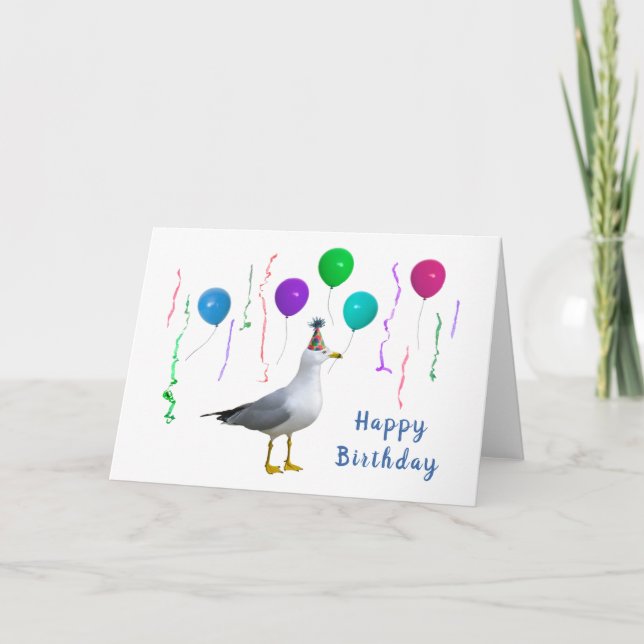 Carte d'anniversaire des ballons de mouettes (Devant)