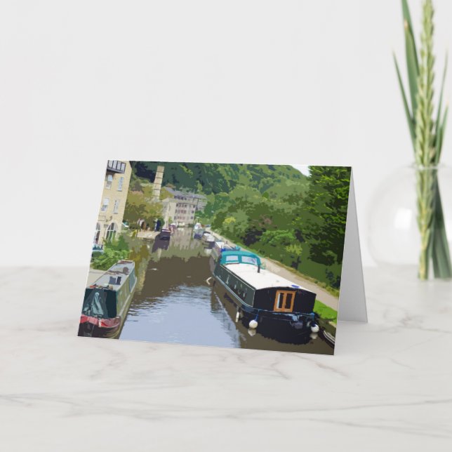 Carte d'anniversaire des bateaux Canal (Devant)