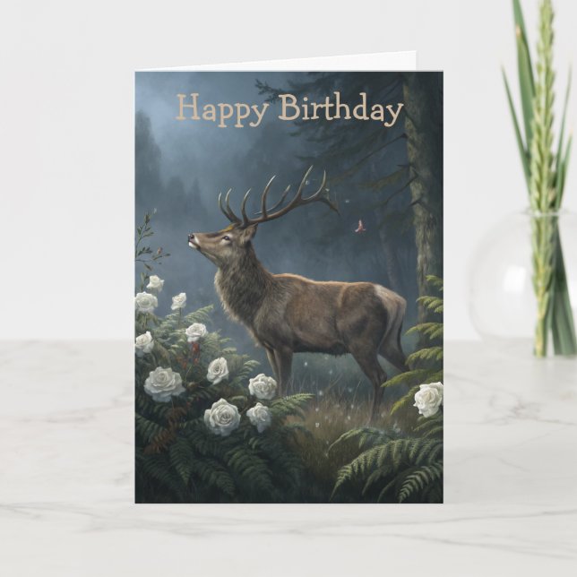 Carte d'anniversaire des cerfs (Devant)