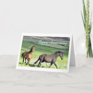 Carte d'anniversaire des chevaux