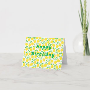 Carte d'anniversaire des citrons jaunes
