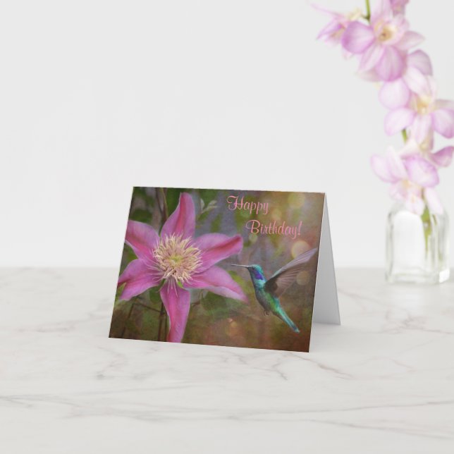 Carte d'anniversaire des colibris (Orchidée)