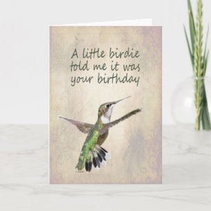 Carte d'anniversaire des colibris