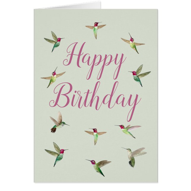Carte d'anniversaire des colibris d'Anna (Devant)