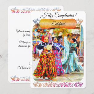 Carte d'anniversaire des danseurs mexicains du Fes