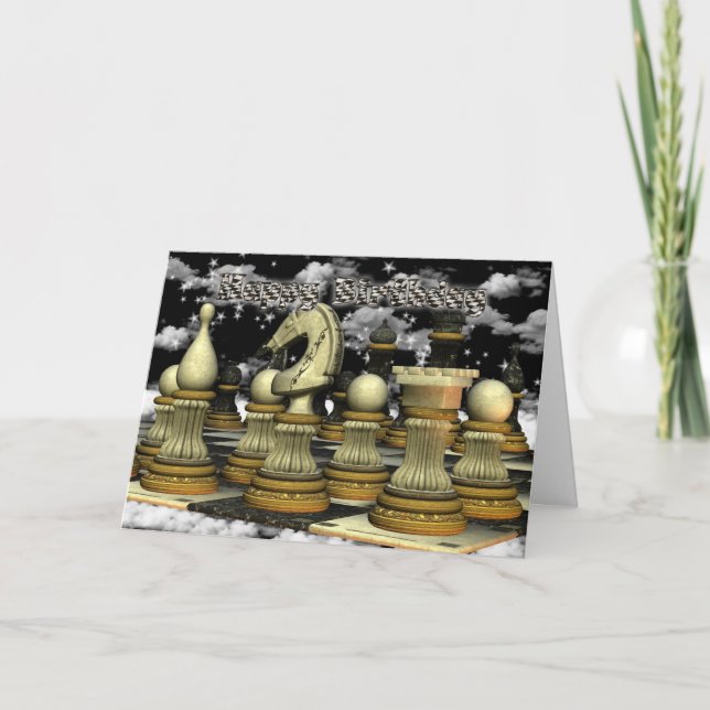 Carte d'anniversaire des échecs (Devant)