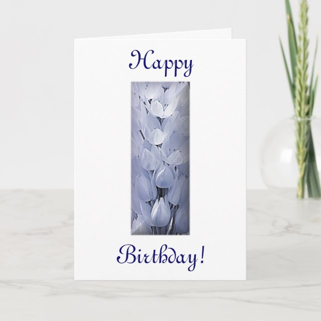 Carte d'anniversaire des fleurs bleues (Devant)