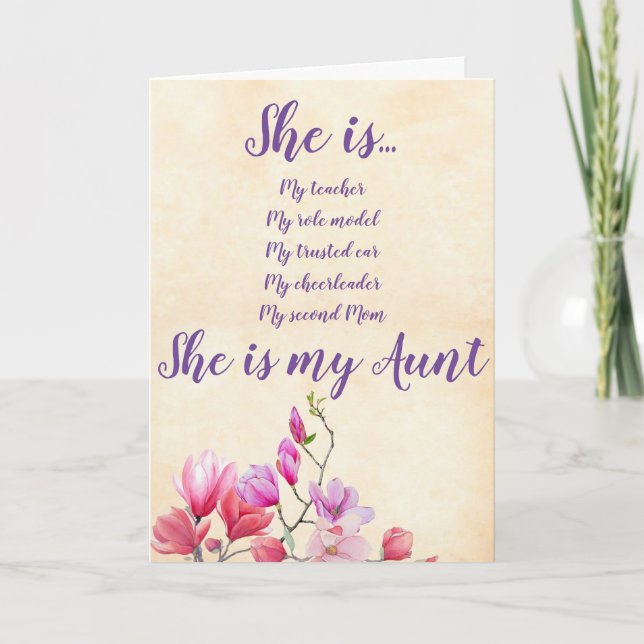 Carte d'anniversaire des fleurs de tante (Devant)