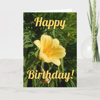 Carte d'anniversaire des fleurs jaunes