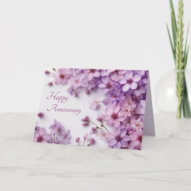 Carte d'anniversaire des fleurs Lilac (Devant)
