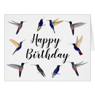 Carte d'anniversaire des grands colibris tropicaux