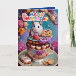 Carte d'anniversaire des hamsters syriens sympa