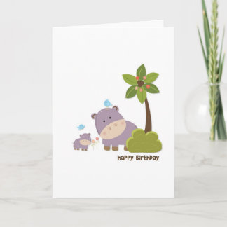 Carte d'anniversaire des Hippopotames de la Jungle
