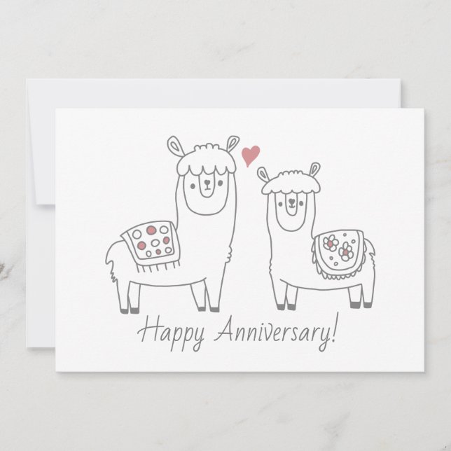 Carte d'anniversaire des lamas lunaires (Devant)