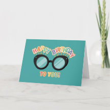 Carte d'anniversaire des lunettes Rainbow