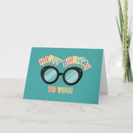 Carte d'anniversaire des lunettes Rainbow