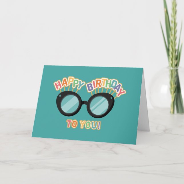 Carte d'anniversaire des lunettes Rainbow (Devant)