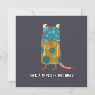 Carte d'anniversaire des monstres amusants
