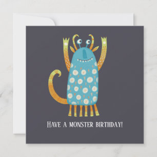 Carte d'anniversaire des monstres amusants