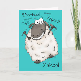 Carte d'anniversaire des moutons caricaturaux supe