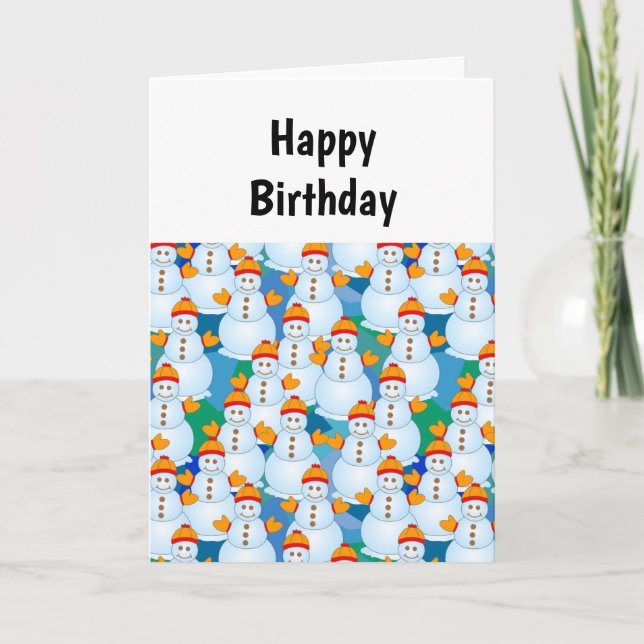 Carte d'anniversaire des neigeurs (Devant)