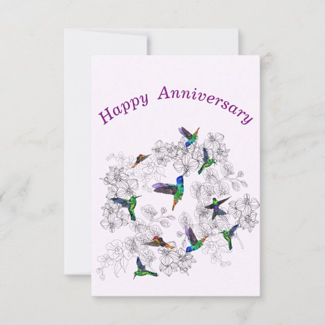 Carte d'anniversaire des oiseaux de printemps (Devant)