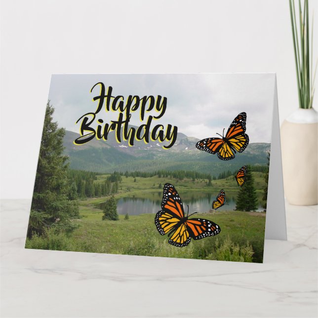 Carte d'anniversaire des papillons Monarch Lake Mo (Devant)