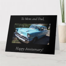 Carte d'anniversaire des parents Chevy 1957