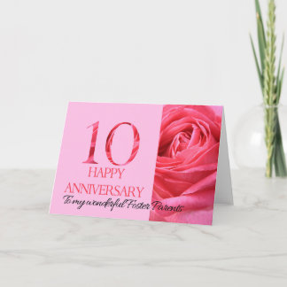 Carte d'anniversaire des parents d'accueil Rose ro