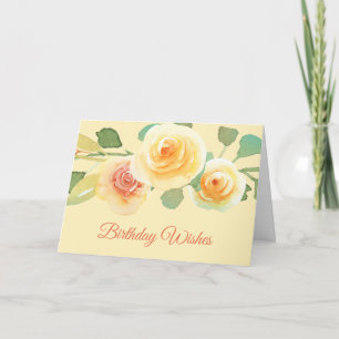 Carte d'anniversaire des Roses Jaunes