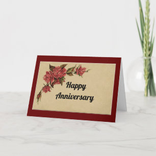 Carte d'anniversaire des Roses Vintages