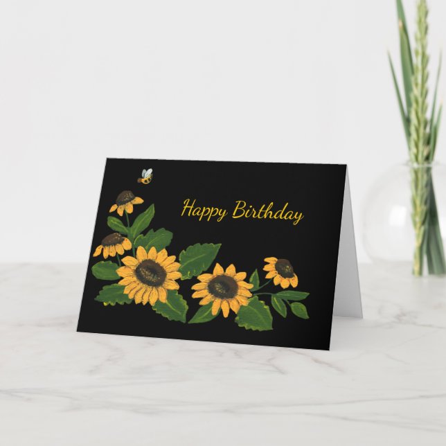 Carte d'anniversaire des tournesols (Devant)