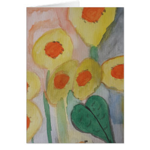 Carte d'anniversaire des tournesols Abstraits