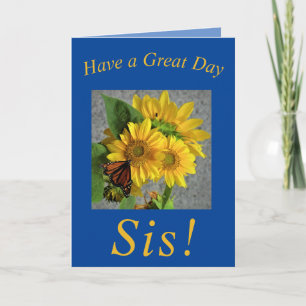 Carte d'anniversaire des tournesols et papillons p