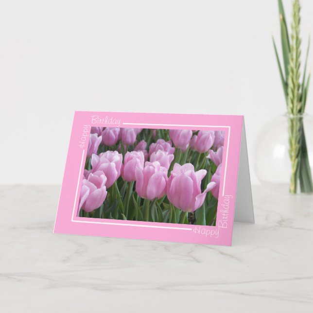 Carte d'anniversaire des tulipes (Devant)