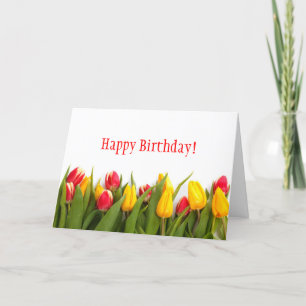 Carte d'anniversaire des tulipes colorées