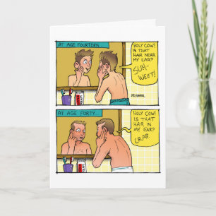 Carte d'anniversaire dessin animé poils d'oreille