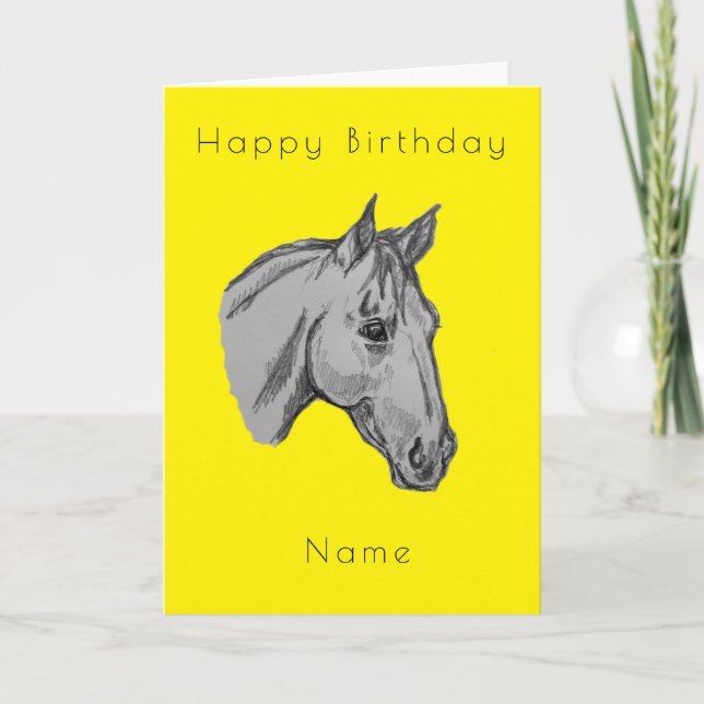 Carte d'anniversaire Dessin de cheval (Devant)