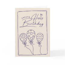 Carte d'anniversaire dessinée à la main