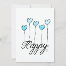 Carte d'anniversaire dessinée à la main avec ballo