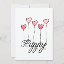 Carte d'anniversaire dessinée à la main avec ballo