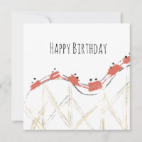 Carte d'anniversaire dessinée à la main de montagn