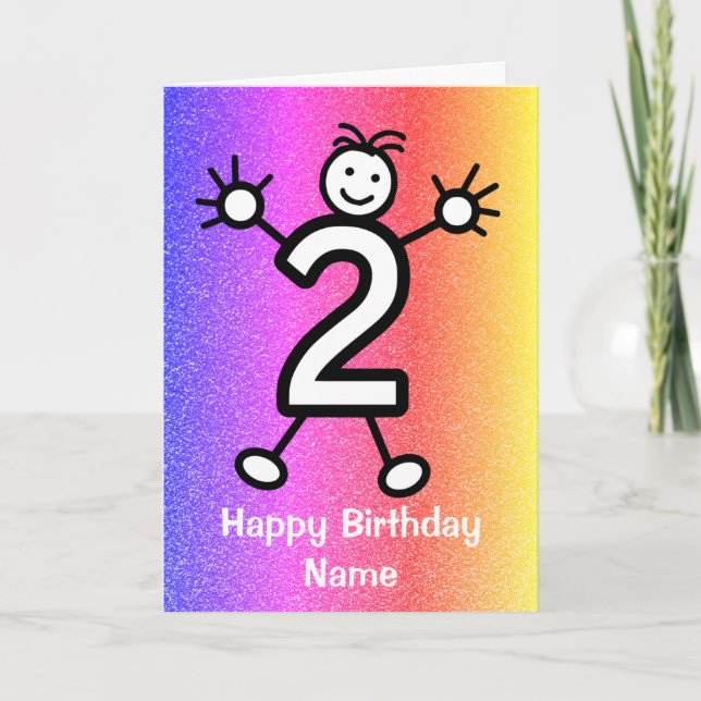Carte d'anniversaire deux ans pour enfants (Devant)