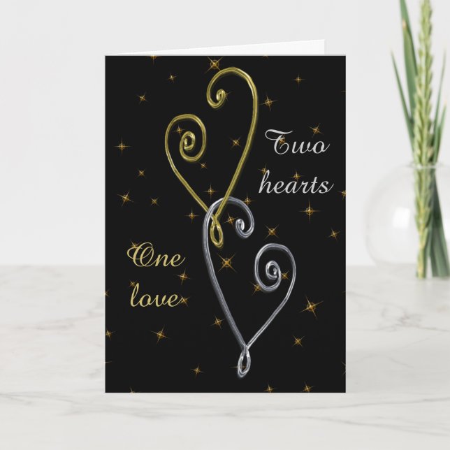 Carte d'anniversaire Deux Cœurs (Devant)