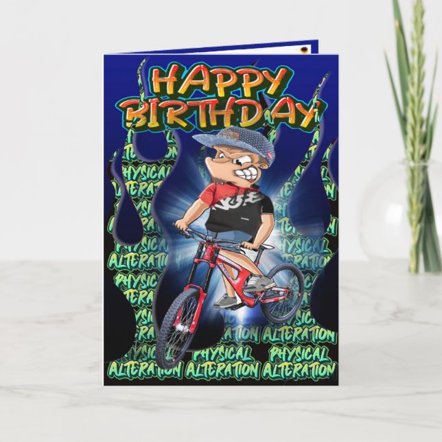 Carte d'anniversaire DH Biker (Devant)